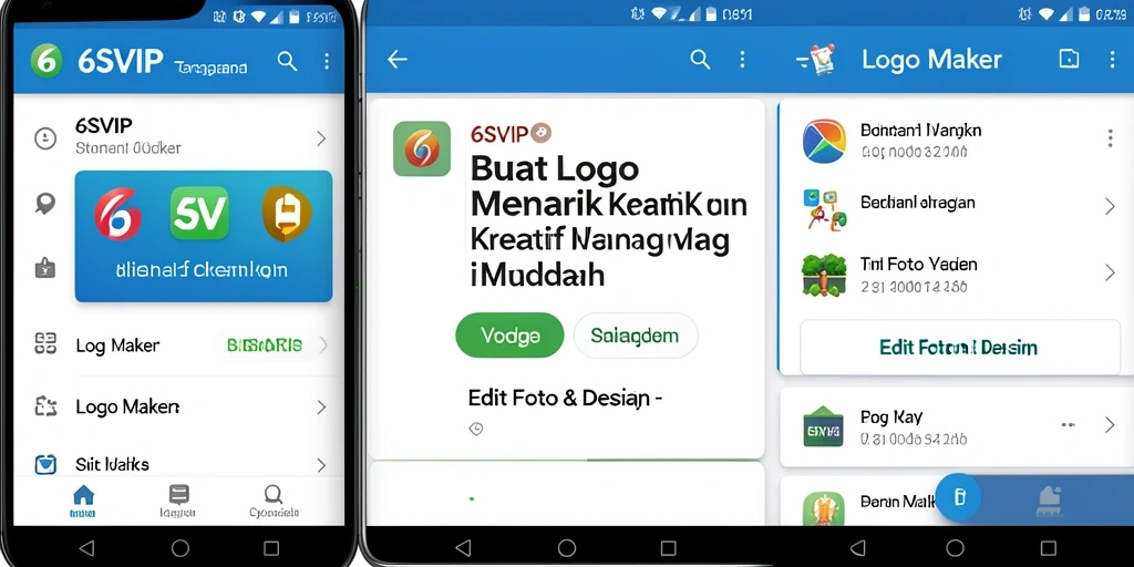 Antarmuka aplikasi 6SVIP untuk pembuatan logo yang intuitif.