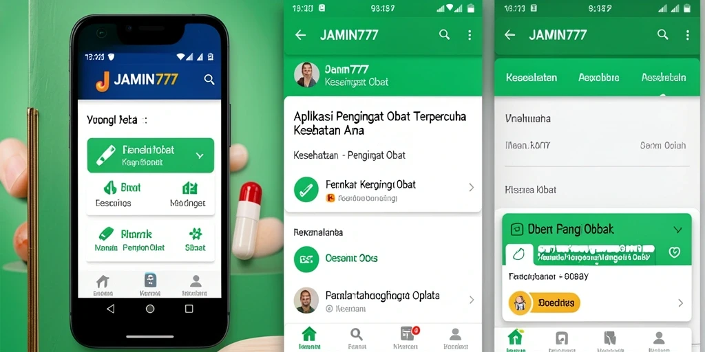 Antarmuka pengguna JAMIN777 yang memudahkan pengingat obat.