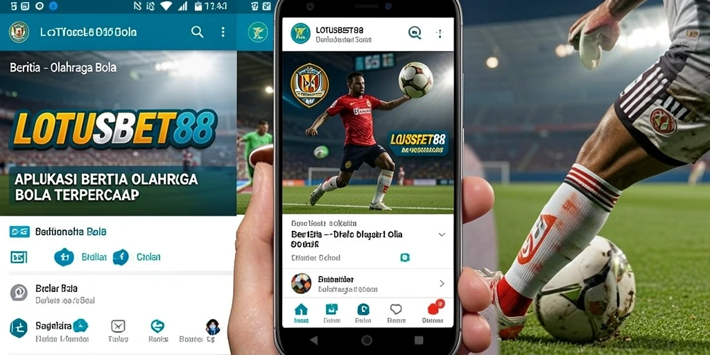 Antarmuka utama LOTUSBET88 yang menampilkan berita olahraga bola.