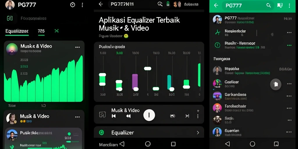 Antarmuka PG777 menunjukkan pengaturan Equalizer yang mudah digunakan.